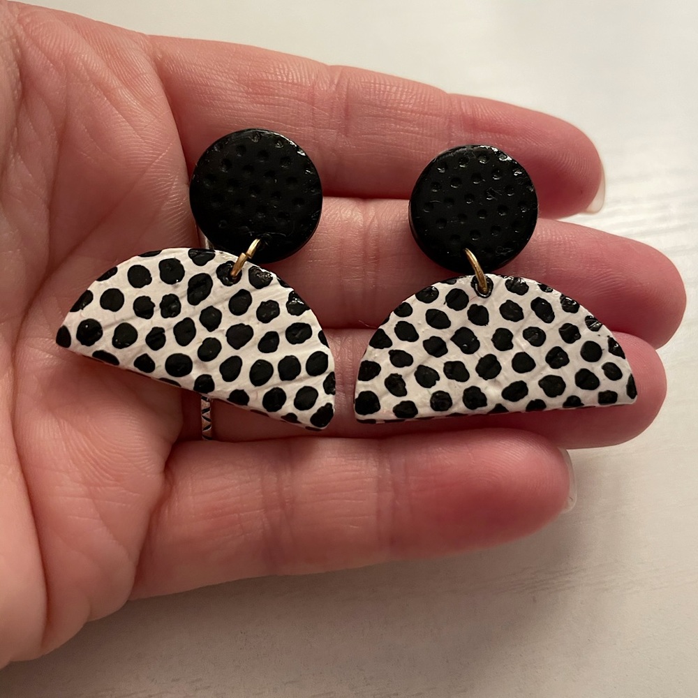 Hand painted clay earrings